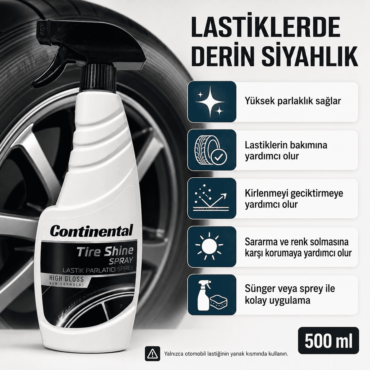 High Gloss Lastik Parlatıcı ve Bakım Spreyi 500 ml